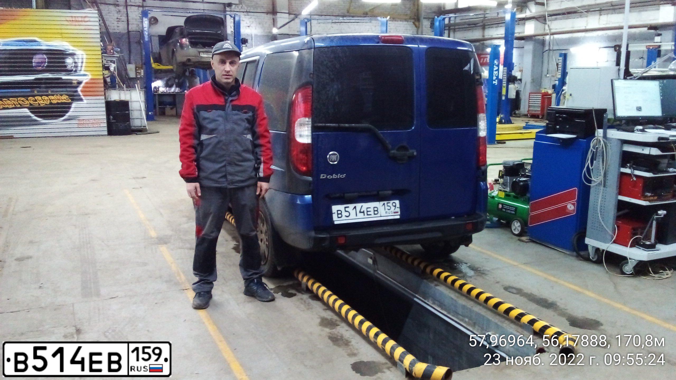Фото автомобиля FIAT DOBLO, 2008 — госномер В514ЕВ159. Цвет: СИНИЙ ТЕЗЕЙ