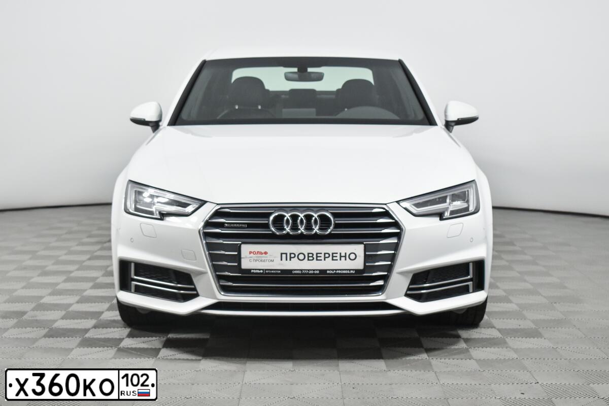 Фото автомобиля AUDI A4, 2018 — госномер Х360КО102. Цвет: Белый