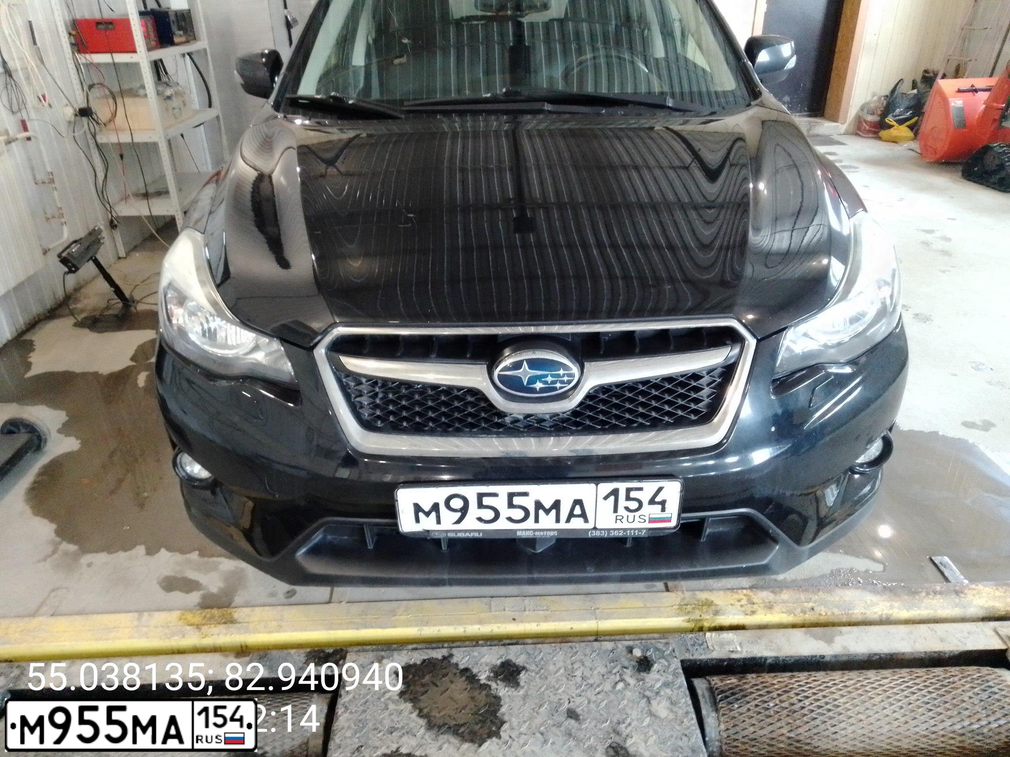 Фото автомобиля SUBARU IMPREZA, 2012 — госномер М955МА154. Цвет: ЧЕРНЫЙ