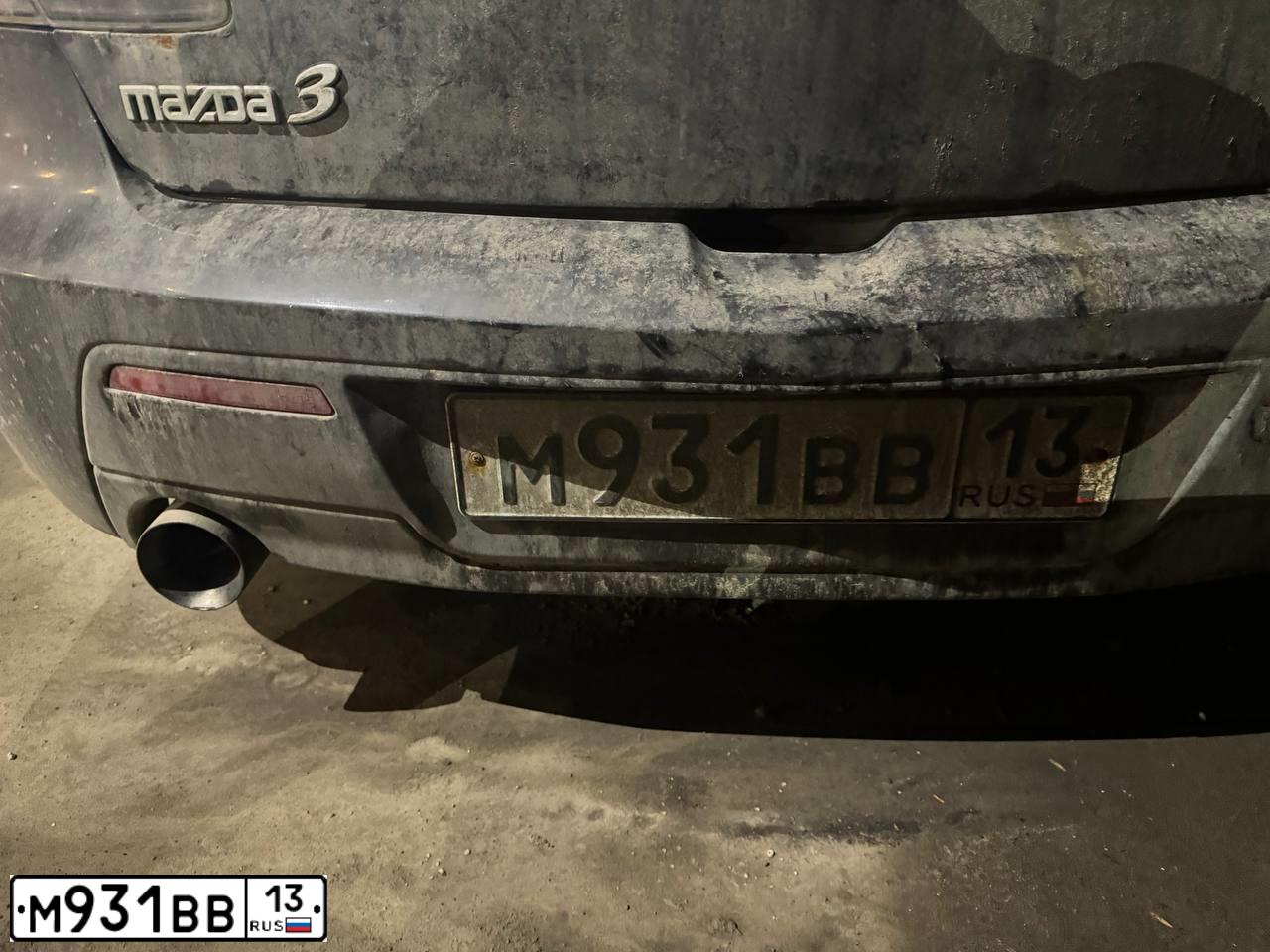 Фото автомобиля MAZDA 3, 2007 — госномер М436РХ13. Цвет: ЧЕРНЫЙ