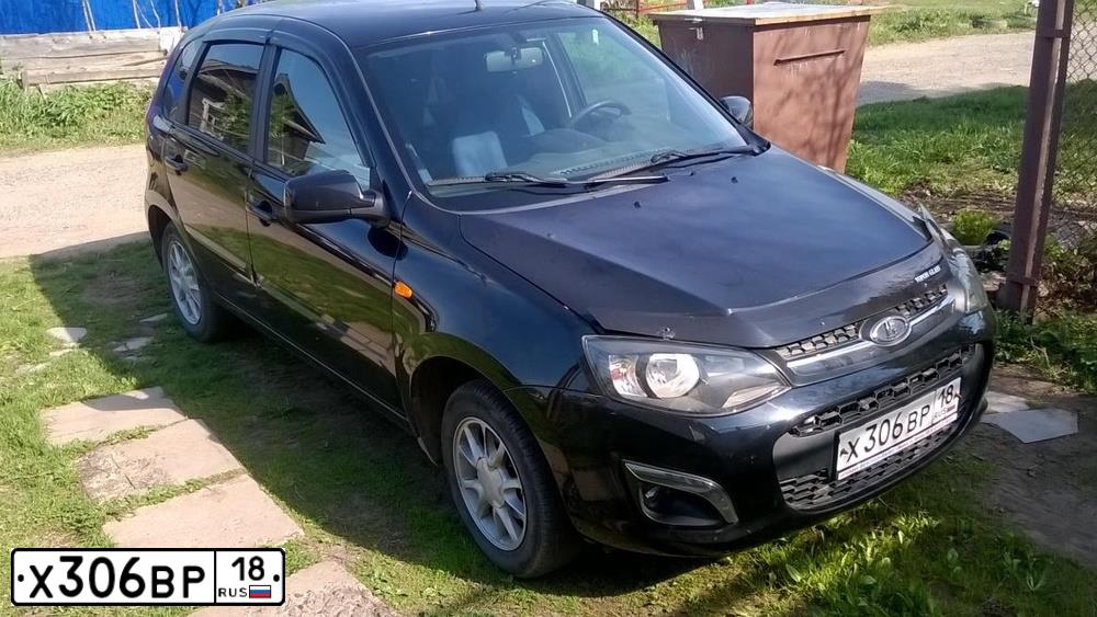 Фото автомобиля LADA 2192 KALINA, 2013 — госномер Х306ВР18. Цвет: Сине-Черный