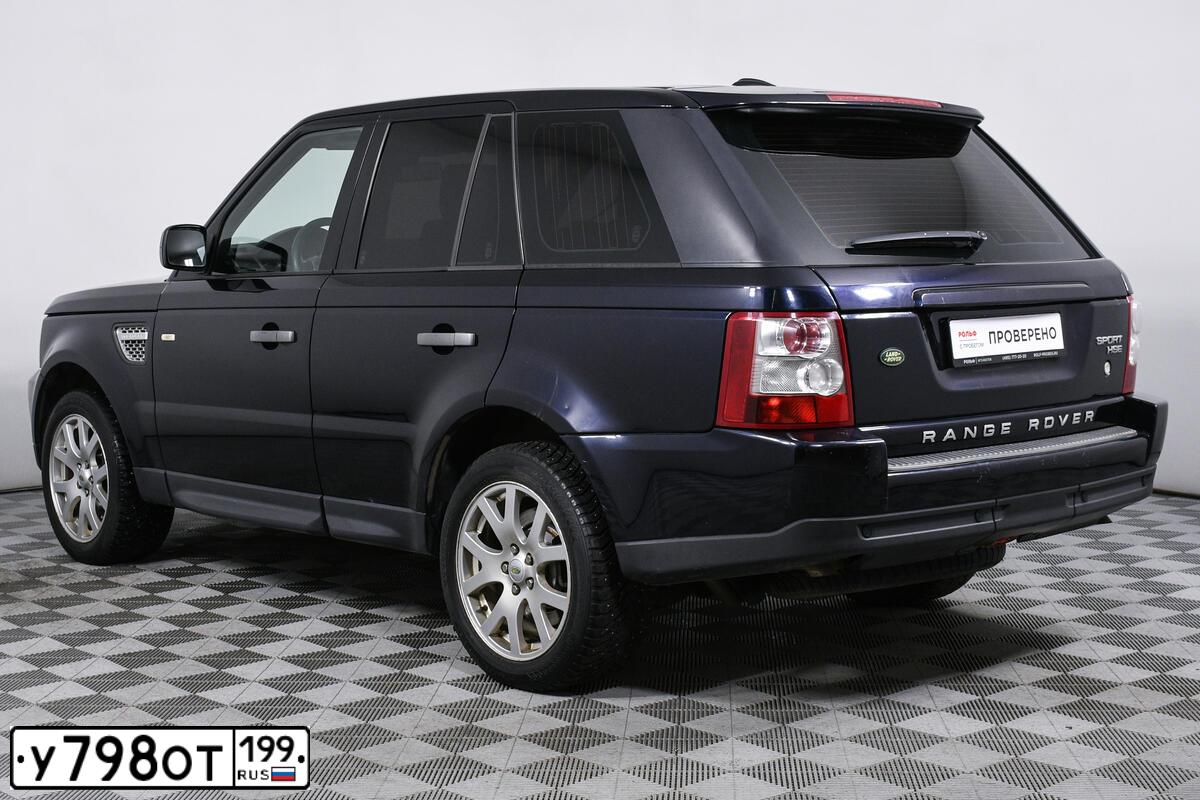 Фото автомобиля LANDROVER RANGE ROVER SPORT, 2008 — госномер Н123УО190. Цвет: СИНИЙ ТЕМНЫЙ