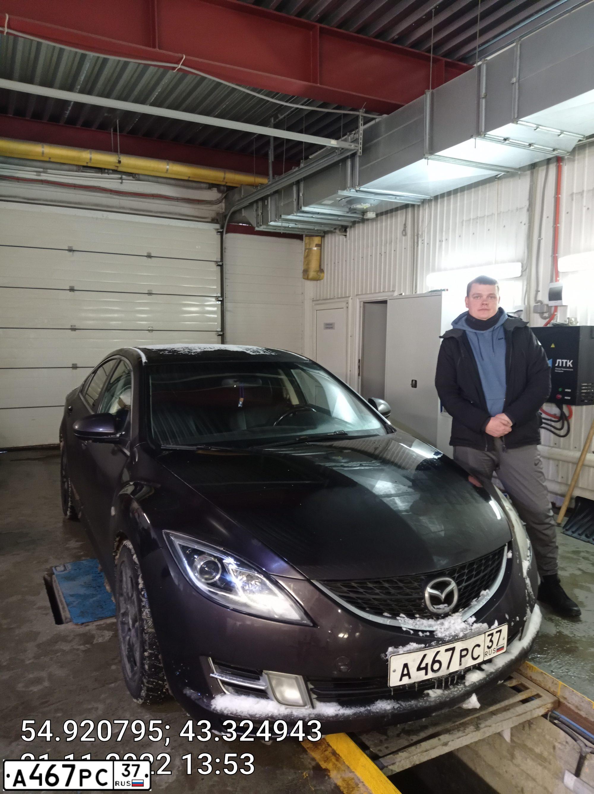 Фото автомобиля MAZDA 6, 2008 — госномер Т636УР152. Цвет: ТЕМНО-ВИШНЕВЫЙ