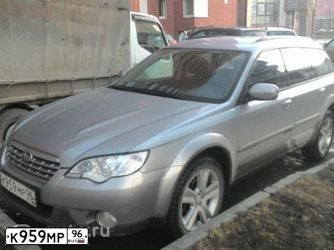 Фото автомобиля SUBARU OUTBACK, 2007 — госномер К959МР96. Цвет: СВ.СЕРЫЙ