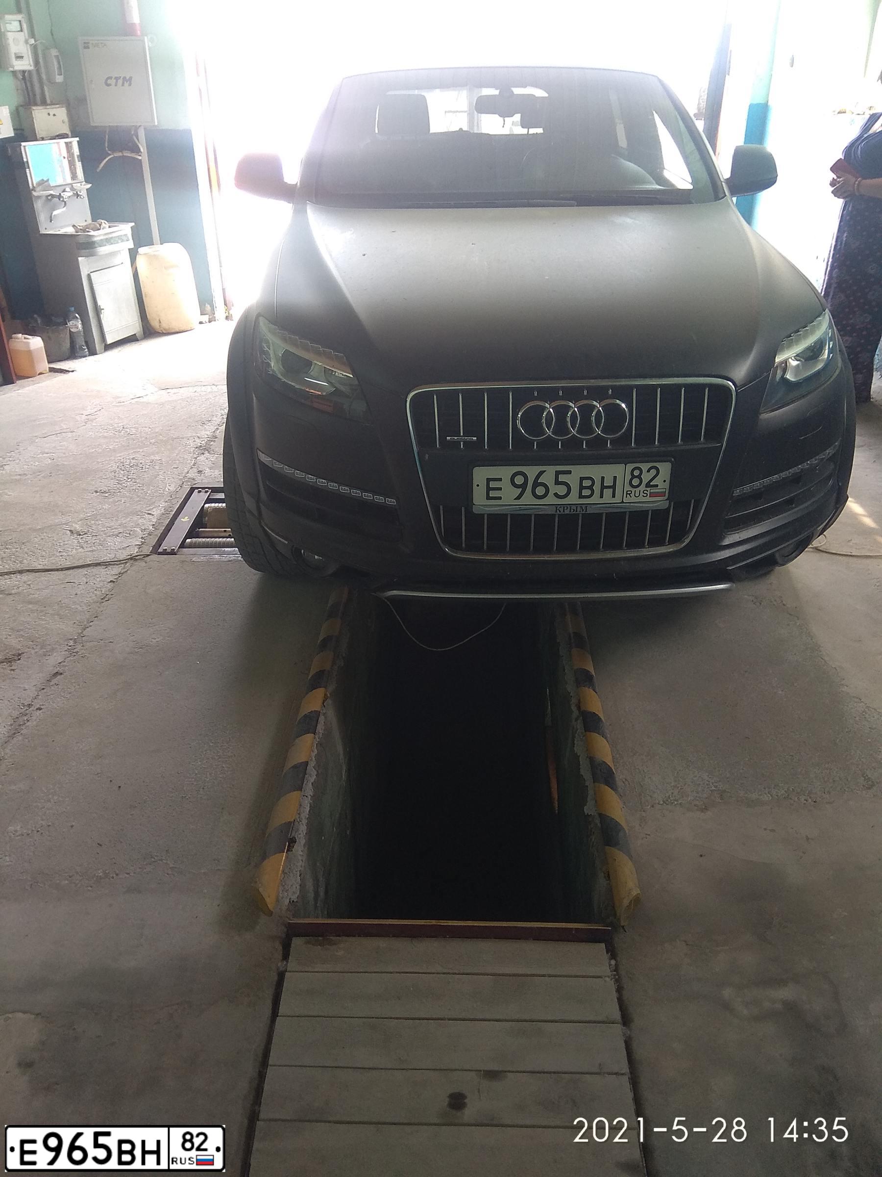 Фото автомобиля AUDI Q7, 2009 — госномер Е965ВН82. Цвет: ЧЕРНЫЙ