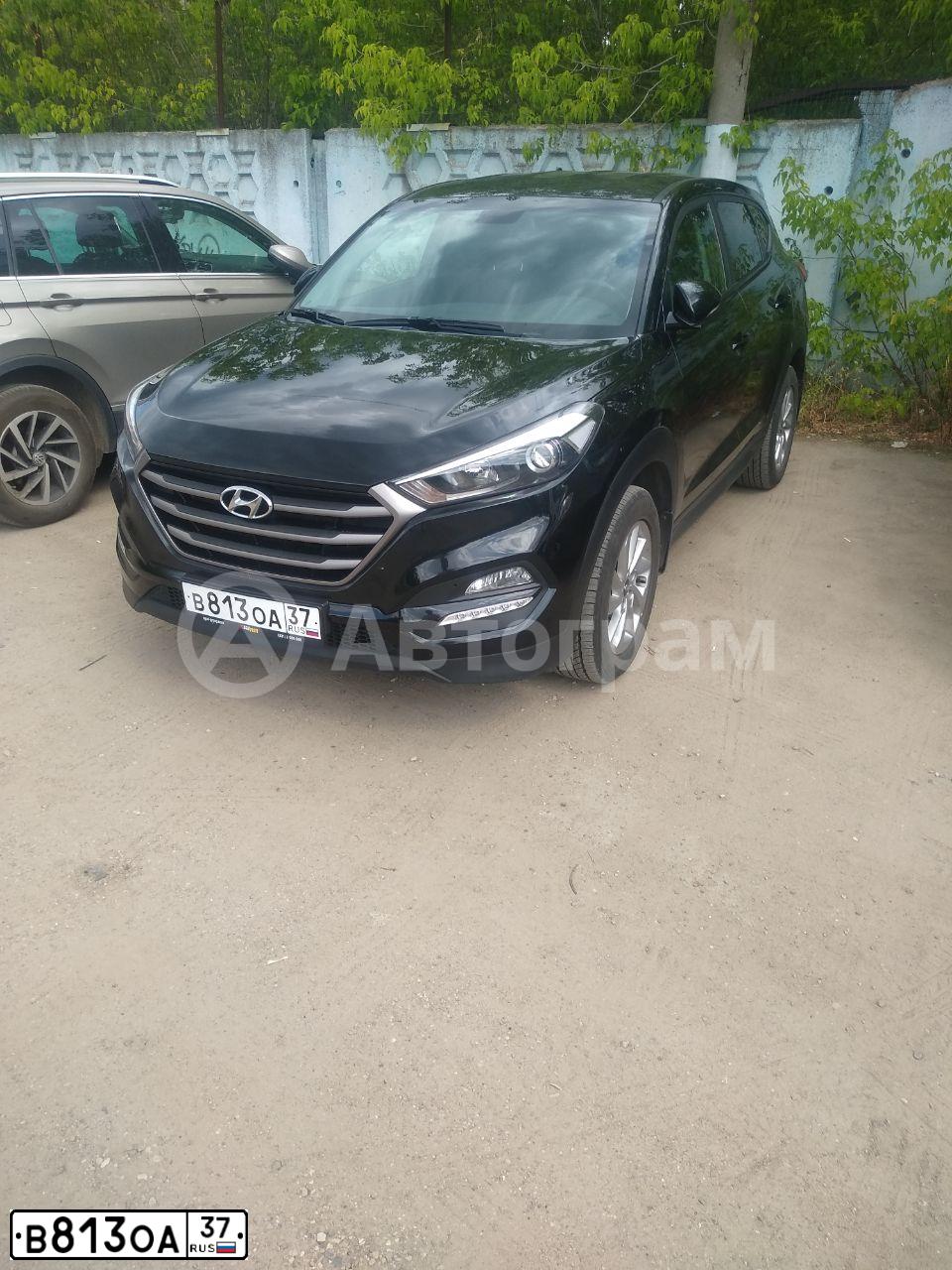 Фото автомобиля HYUNDAI TUCSON, 2016 — госномер В813ОА37. Цвет: ЧЕРНЫЙ