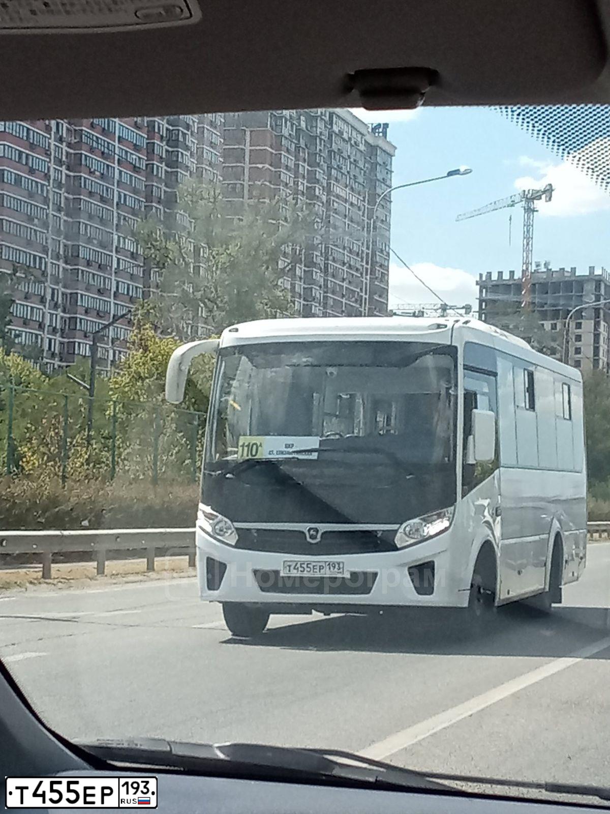 Фото автомобиля PAZ 3204, 2016 — госномер Т455ЕР193. Цвет: Белый