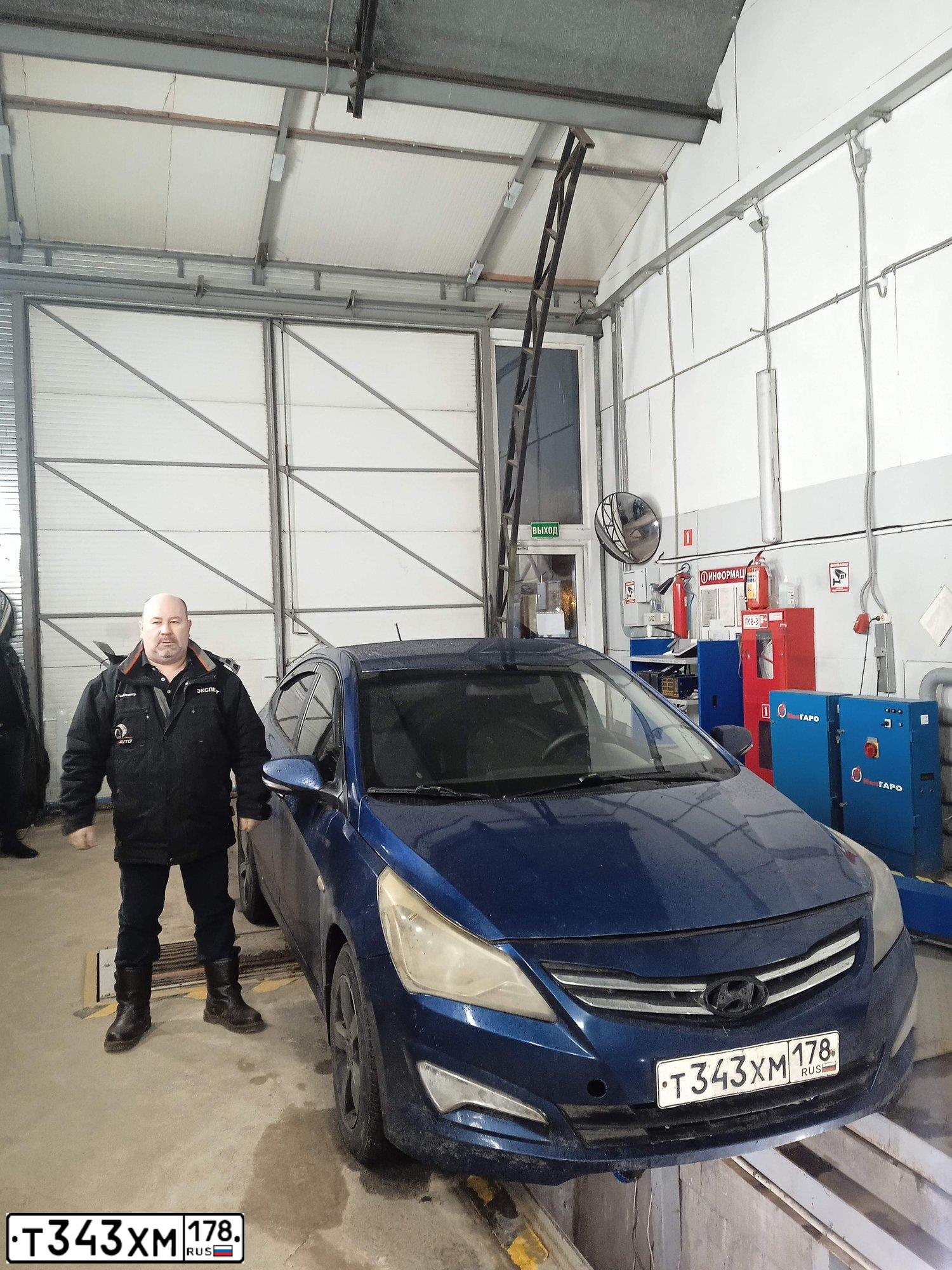 Фото автомобиля HYUNDAI SOLARIS, 2016 — госномер Т343ХМ178. Цвет: синий