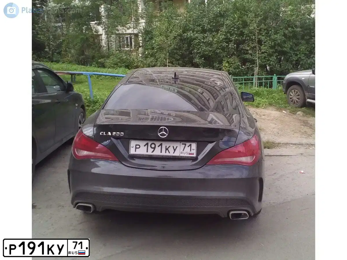 Фото автомобиля MERCEDES C-KLASSE, 2019 — госномер Р191КУ71. Цвет: ЧЕРНЫЙ
