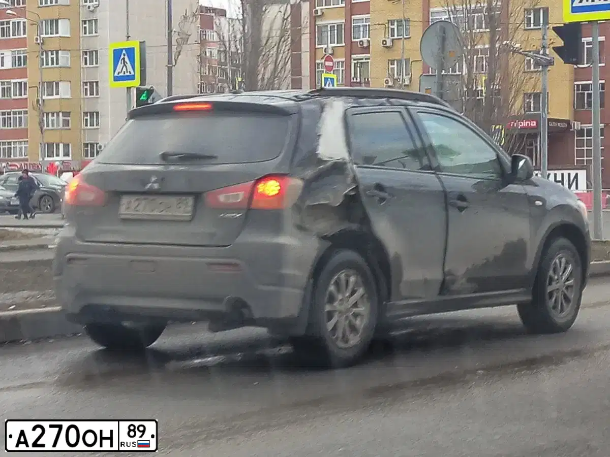 Фото автомобиля MITSUBISHI ASX, 2012 — госномер Т566РХ72. Цвет: ЧЕРНЫЙ