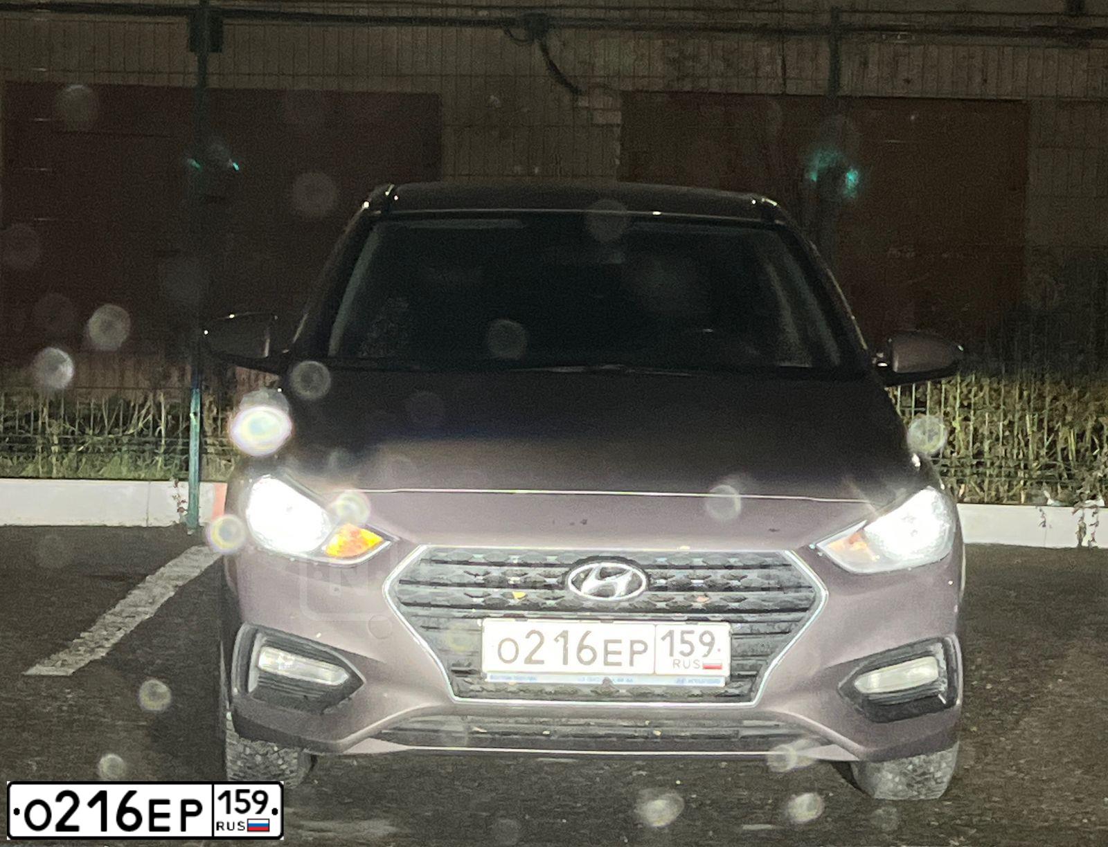 Фото автомобиля HYUNDAI SOLARIS, 2019 — госномер О216ЕР159. Цвет: СВЕТЛО-КОРИЧНЕВЫЙ