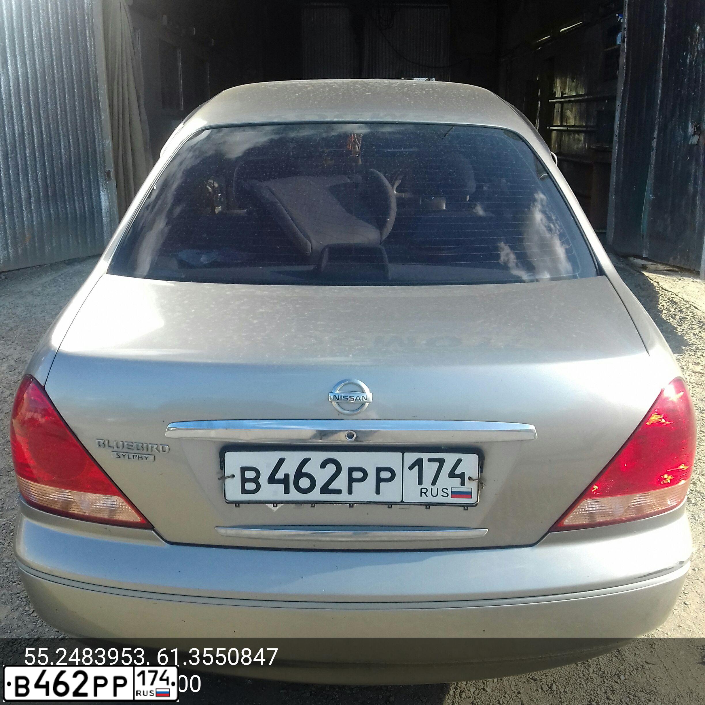 Фото автомобиля NISSAN BLUEBIRD, 2004 — госномер М475УЕ69