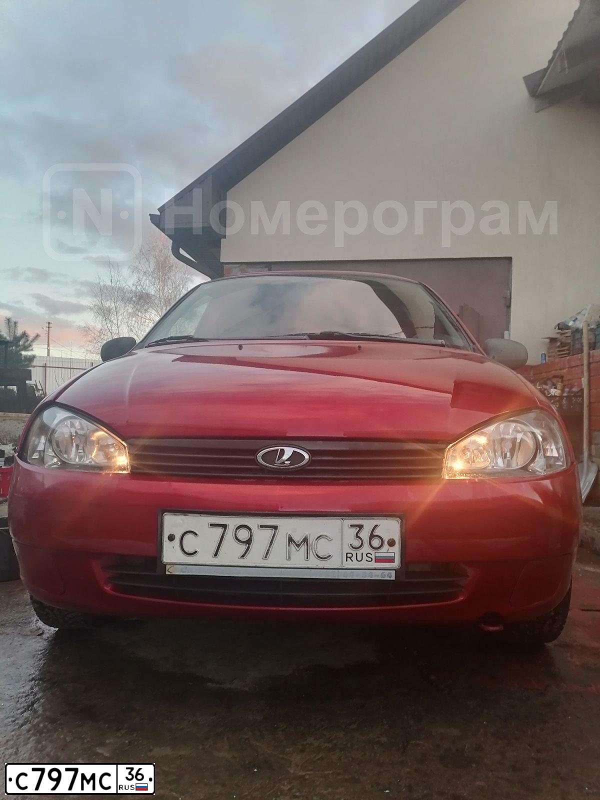 Фото автомобиля LADA 1118 KALINA, 2006 — госномер С797МС36. Цвет: СЕРЕБРИСТО-КРАСНЫЙ