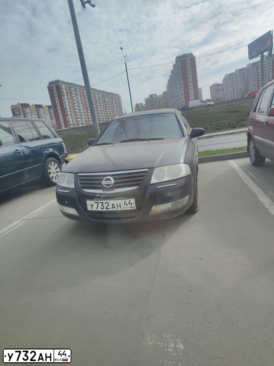 Фото автомобиля NISSAN ALMERA, 2006 — госномер У732АН44. Цвет: ЧЕРНЫЙ