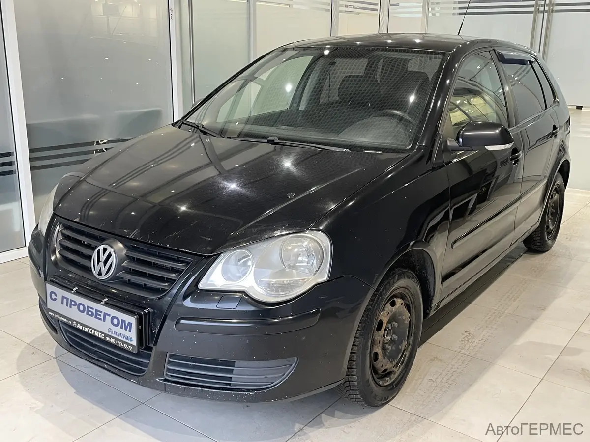 Фото автомобиля VOLKSWAGEN POLO, 2008 — госномер С367ЕО199. Цвет: ЧЕРНЫЙ