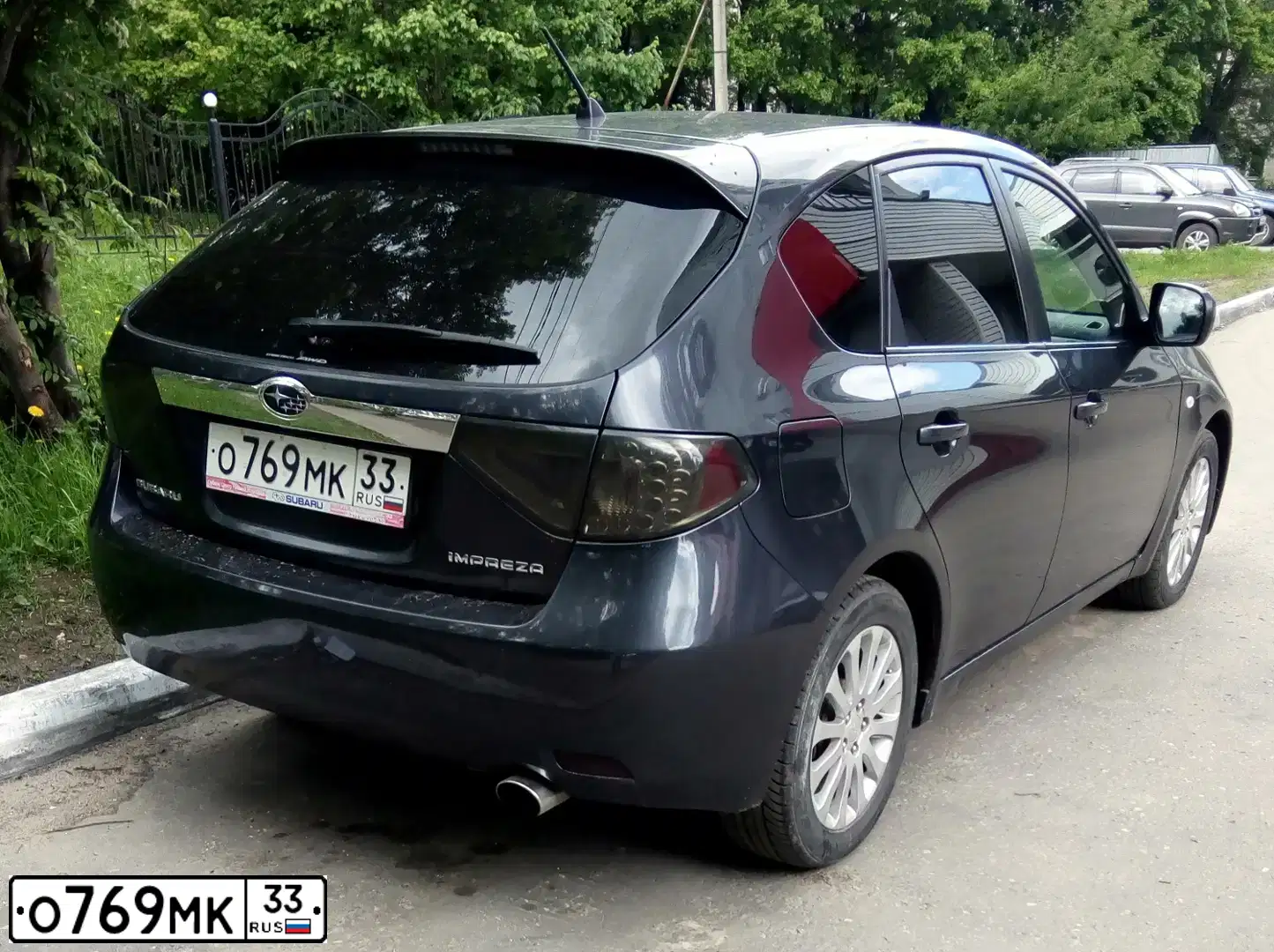 Фото автомобиля SUBARU IMPREZA, 2007 — госномер О769МК33. Цвет: СЕРЫЙ