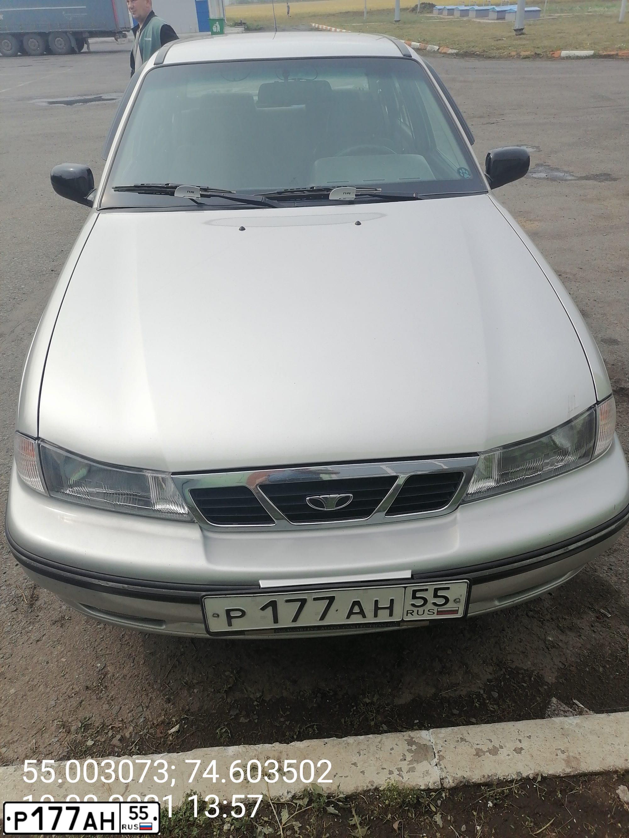 Фото автомобиля DAEWOO NEXIA, 2007 — госномер Р177АН55. Цвет: перламутрово-серебр.