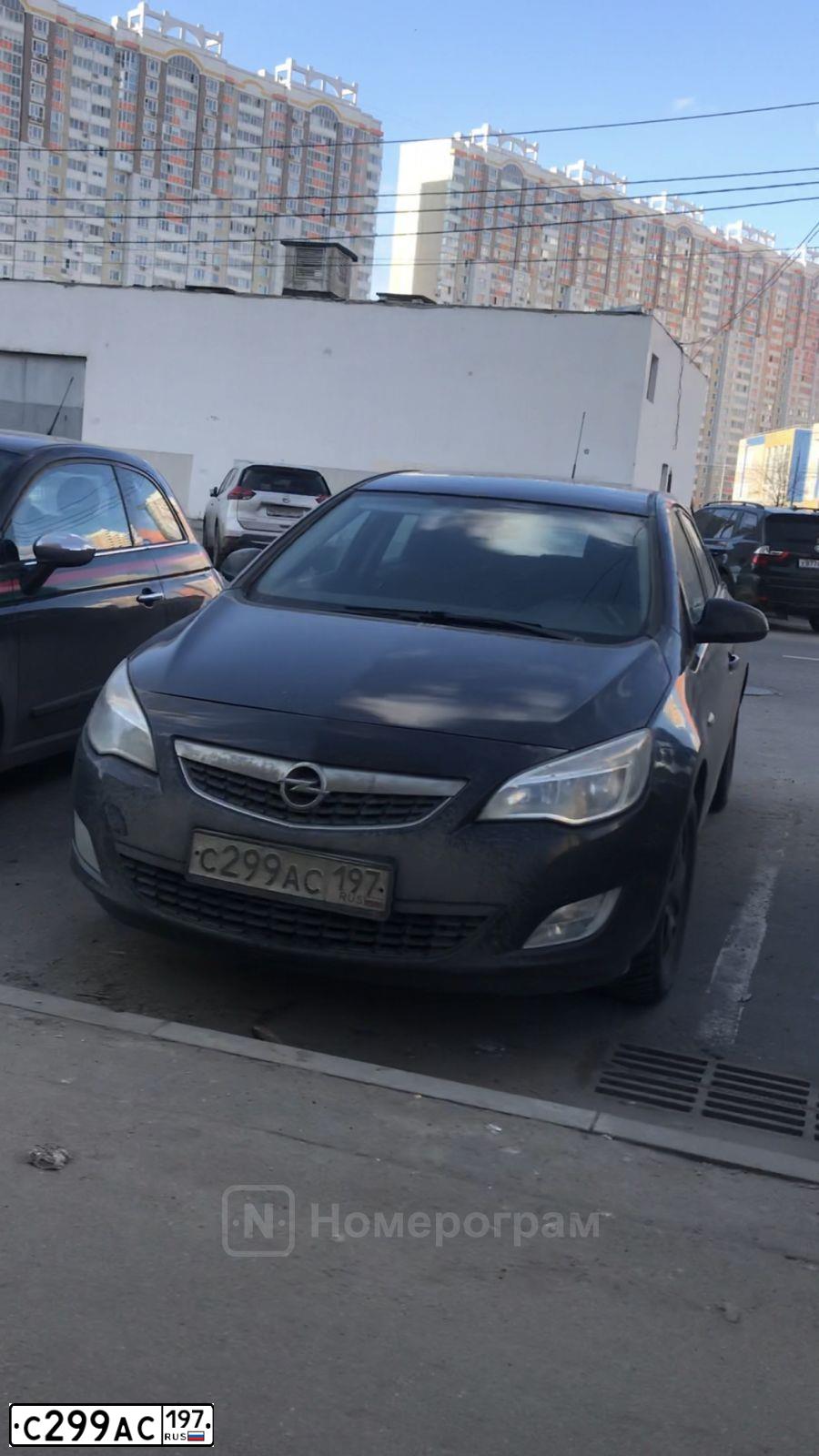 Фото автомобиля OPEL ASTRA, 2010 — госномер С299АС197. Цвет: ЧЕРНЫЙ